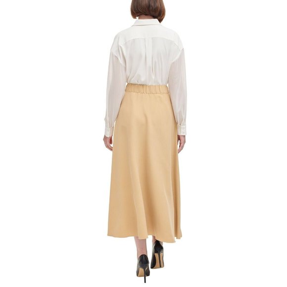 NWT DKNY Women's Casual Stretchy Pullon Maxi Skirt Camel Flowy Size 6 $80 AA15 - Picture 3 of 3